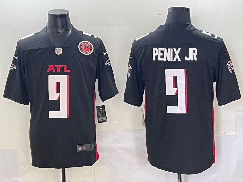 Men 2025 Atlanta Falcons 9 Penix jr Black Nike Limited NFL Jersey style 03
